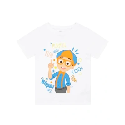Image of Blippi Tshirt Short Sleeve Boys 100% Cotton White 3 4 Years