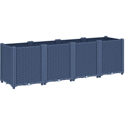 Image of vidaXL Garden Planter Blue Grey 160x40x53 cm PP