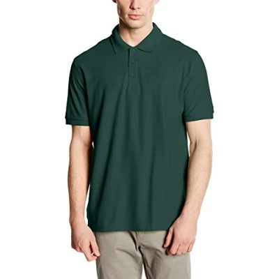 Image of Fruit of the Loom Men&#039;s Premium Short Sleeve Polo Shirt, Forest Green, XXX Large
