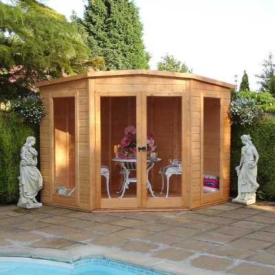Image of 8&#039; x Shire Barclay Corner Wooden Summerhouse