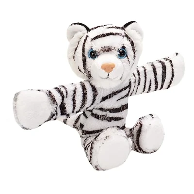 Image of Wild Republic 19560 Huggers Soft Toy Slap Bracelet, Gifts for Kids, White Tiger Plush 20 cm