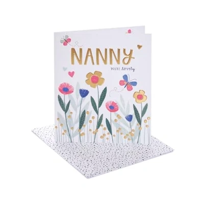 Image of UK Greetings Birthday Card for Nanny Lovely Bright Flowers Design