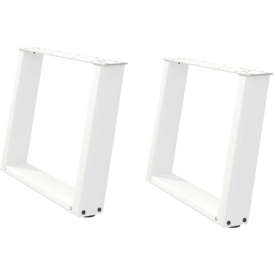 Image of vidaXL Coffee Table Legs U Shaped 2 pcs White 70x(42 43) cm Steel