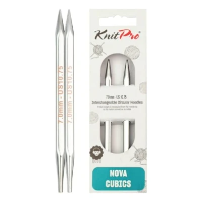 Image of KnitPro 7 mm Nova Cubics Interchangeable Special Circular Needles, Shiny Brass