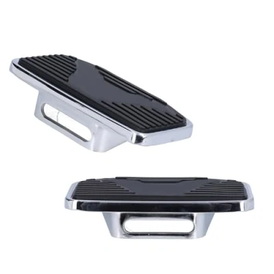 Image of Aramox Motorcycle Rear Footboards, ATV motorbike Footrest Passenger Foot board Pegs for Floorboards plates Pedals Kit Heavy Metal Steel + Rubber Fit VTX1300 VTX1800