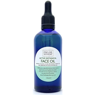 Image of Fine Line Apothecary Active Botanical Face Oil 100% Natural, Pure Oils. Anti Ageing, Regenerating, Hydrating. Brightens, Softens. 100ml