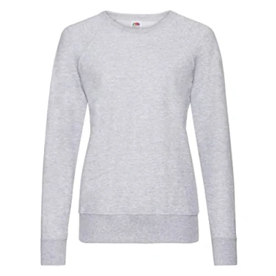 Image of Fruit of the Loom Ladies Fitted Lightweight Raglan Sweatshirt (240 GSM) (XL) (Red)