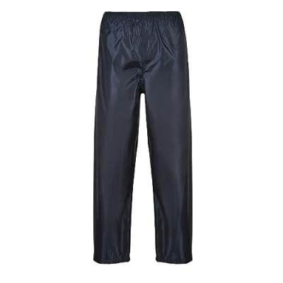 Image of Portwest S441 Men&#039;s Waterproof Rain Trousers Lightweight Adjustable Safety Overpants Class 3 Navy, 4X Large