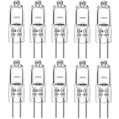 Image of BXXKXMC G4 Halogen Bulbs, 12V 10W Light Bulbs 2 Pin Clear Capsule Lamp Bulb, Base Warm White for Cooker Lighting, Signal Lights, Track Lighting