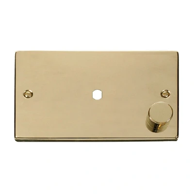 Image of Click Deco 1 Gang Dimmer Mounting Unfurnished Plate and Knob (1000W Max) Polished Brass