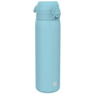 Image of ION8 Steel Water Bottle, 600 ml/20 oz, Leak Proof, Easy to Open, Secure Lock, Dishwasher Safe, Hygienic Flip Cover, Fits Cup Holders, Carry Handle, Durable, Metal Alaskan Blue