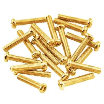Image of Musiclily Basic 4x20mm Metal Metric Thread Tele Bridge Pickup Mounting Screws, Gold(Set of 20)
