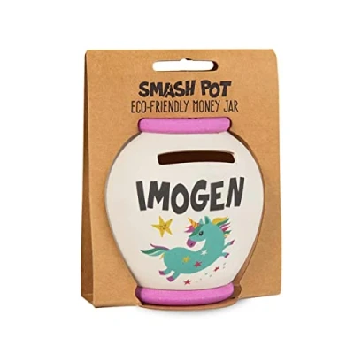 Image of History &amp; Heraldry Personalised Bamboo Smash Pot Money box (Imogen)