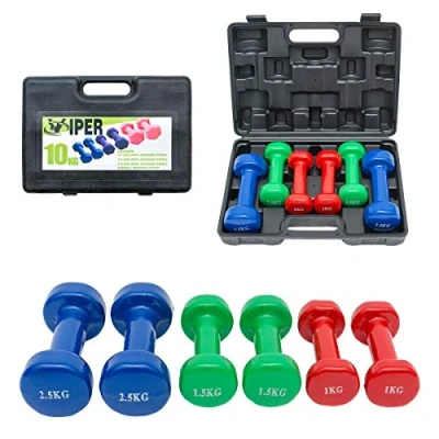 Image of Viper Ladies Dumbbells Weights Set &amp; Case Gym Exercise Body Toning Fitness Yoga 10KG