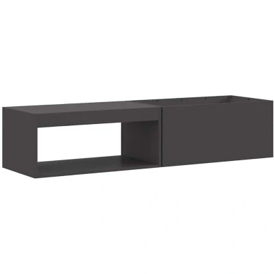 Image of vidaXL Fire Pit with Log Storage Black 160x45x35 cm Steel