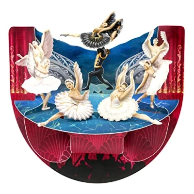 Image of SANTORO PopnRock, 3D Pop Up Greeting Card Swan Lake Ballet for Her, Mum, Birthday, Mothers Day