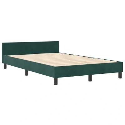 Image of vidaXL Bed Frame Dark Green 120x200 cm Velvet