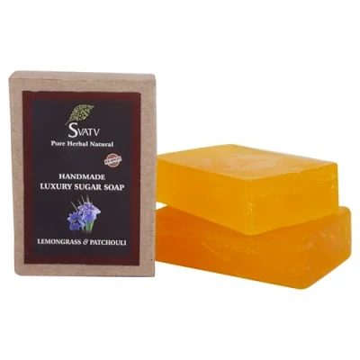 Image of SVATV Soap Mango &amp; Shea Butter Best Exfoliating Bar, Traditional Ayurvedic Herbal For All Skin Type 125 Grams x 2 Bars