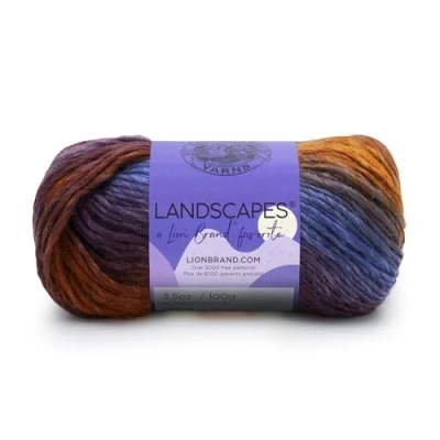 Image of Lion Brand Yarn 100 g Percent Acrylic &quot;Landscapes&quot; Ball, Mountain Range,10.25 x 10.25 19.78 cm