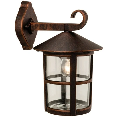 Image of Stratford 1 Light Outdoor Wall Lantern Downlight Bronze IP44, E27