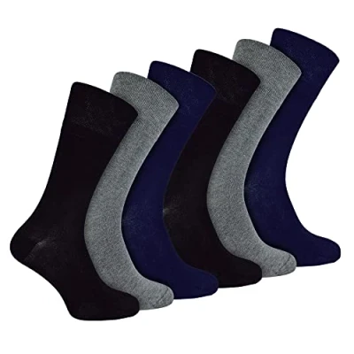 Image of IOMI 6 Pack Mens Diabetic Bamboo Socks Extra Wide Seamless Loose Non Elastic (6 11, BNG)