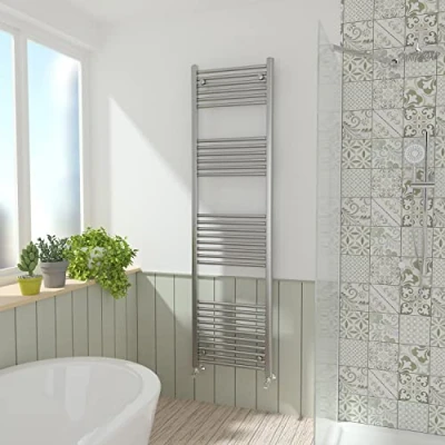 Image of NRG Chrome Straight Central Heating Towel Rail Bathroom Heated Rad Radiators Ladder Warmer 1800x500mm