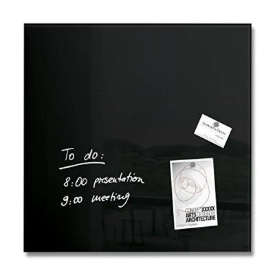Image of SIGEL GL110 Premium Glass magnetic Board, glossy surface, 48 x cm, easy mounting, Black Artverum