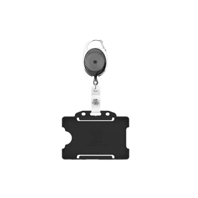 Image of ID Card It Holder and Premier Yo Retractable Reel (Black Holder)