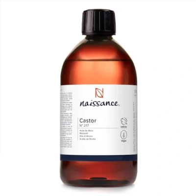 Image of Naissance Castor Oil Cold Pressed (No. 217) 450ml for Skin, Hair Growth, Mask, Wrap Kit, Eyelashes, Eyebrows, Beard