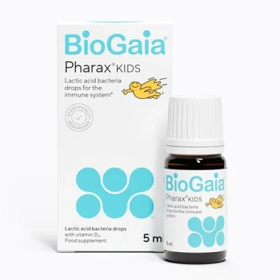 Image of BioGaia Pharax for Kids, Probiotics Drops with VIT D Children, 100 Million Live L. Reuteri, Kids’ Gut and Immune Support, Proven Toddlers