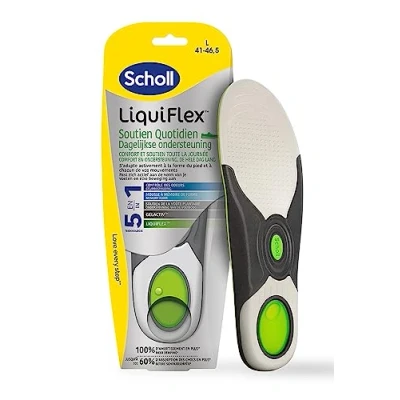 Image of Scholl LiquiFlex Daily Support Insoles Men&#039;s Shoes Size 8 10.5 Memory Shape and Arch 1 Pair