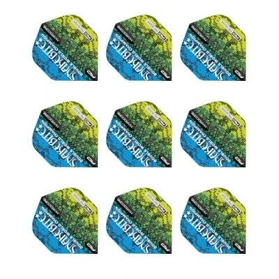 Image of RED DRAGON Hardcore Peter Wright Snakebite Multi Snakeskin Blue Dart Flights 3 Sets Per Pack (9 in total)