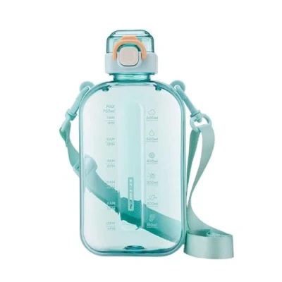 Image of Sports Water Bottle 750ml, Leakproof Drinks Bottle, Gym Waterbottle with Healthy Material for Travel Picnic Camping Hiking (Cyan)