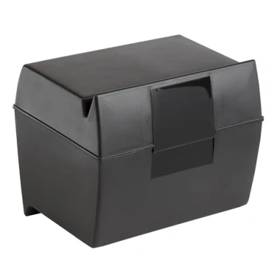 Image of Oxford Plastic Index Card Box, 5 x 8 Inches, 500 Capacity, Black (01581)
