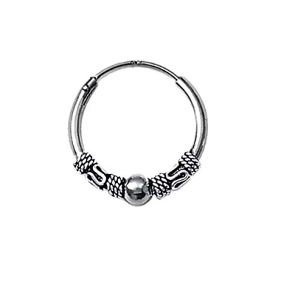 Image of NKlaus 925 Silver SINGLE Earring Celtic CREOLE Gothic Bali 20mm 5048