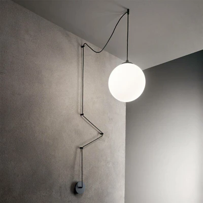 Image of Boa 1 Light Globe Ceiling Pendant Black, E27