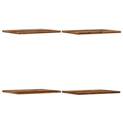 Image of vidaXL bookshelf boards floating wall shelves set/4 pcs old wood engineered 40x30x1.5 cm brown versatile storage for living room/bedroom/office