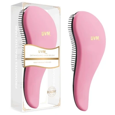 Image of Detangling Brush for all types Hair, Detangle Hair Curly Straight, Dry &amp; Wet Kids, Women, Toddlers (PINK)