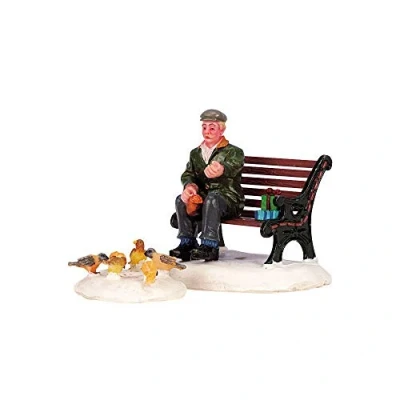 Image of Lemax 42905 Caddington Village Figurine: Feeding Pigeons