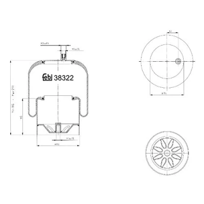 Image of 9423200321, A9423200321 Boot, air suspension FEBI BILSTEIN 38322 Rear Axle Left, Right
