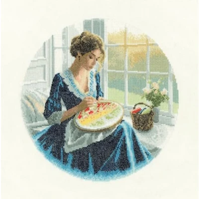 Image of Heritage Crafts Cross Stitch Kit Annabel John Clayton Elegance Ailsa Evenweave