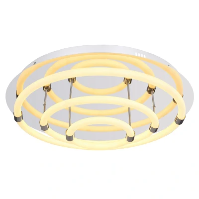 Image of Epi Integrated LED Semi Flush Ceiling Light Chrome 3x 3000K
