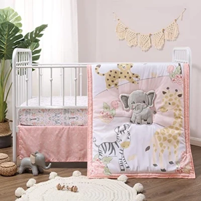 Image of The Peanutshell Crib Bedding Set for Baby Girls, Wildest Dreams, 3 Pieces