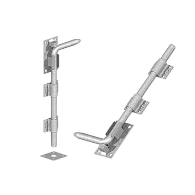 Image of 2pcs Drop Down Bolts for Gates, Gate Bolts, Heavy Duty Bolt Wooden Gates Stable Door Galvanised Bolt, Garage (18&quot;)