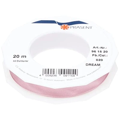 Image of C.E. Pattberg DREAM Ribbon With Wired Edges cloud of powder, 20 m Gifts Band For Colourful Presents, 15 mm Width, Decorative Christmas, Easter, Baby Showers, Wedding Etc Easy To Form