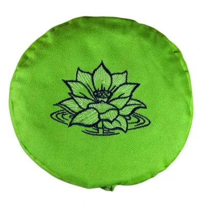 Image of Yoga Bolster Filled with Organic Buckwheat Hulls (Spring Green Embroidered)