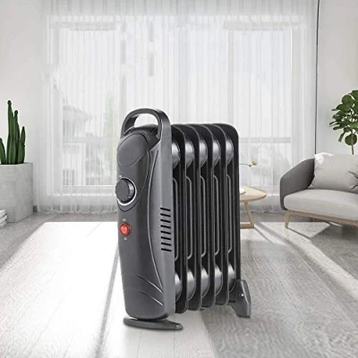 Image of NRG 6 Fin Mini Oil Filled Radiator Portable Electric Heater 800W Black