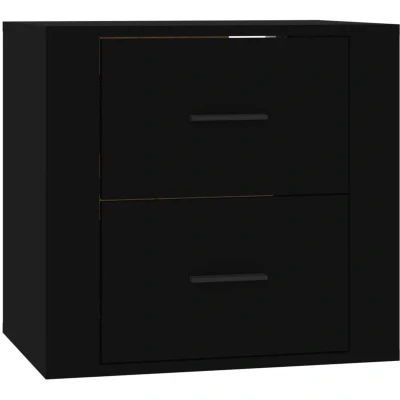Image of vidaXL Wall mounted Bedside Cabinet Black 50x36x47 cm