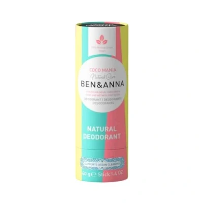 Image of BEN&amp;ANNA Vegan Papertube Coco Mania Certified Natural Cosmetics Deodorant Cream Plastic Free 40 g