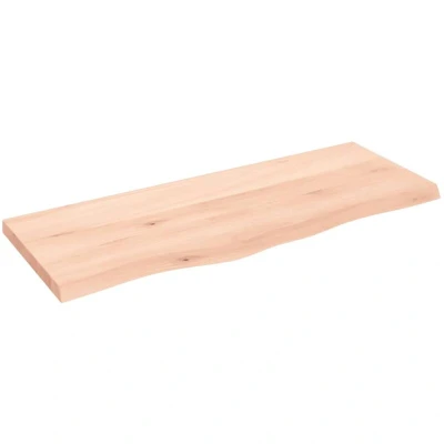 Image of vidaXL Untreated Solid Oak Wood Table Top 100x40x(2 4) cm, Handcrafted, Adjustable Thickness, Live Edge, Suitable for Home and Commercial Tables